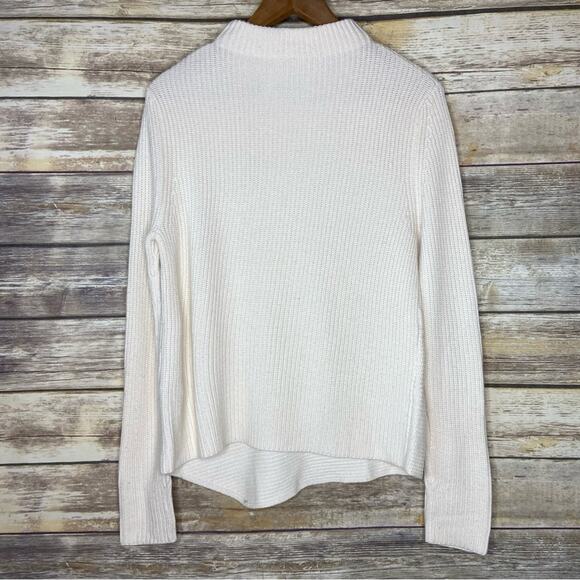 HUGO BOSS XS Farile Asymmetrical Rib-knit Sweater In White - Picture 4 of 9